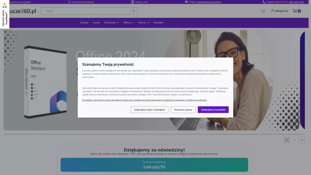 Klucze360.pl - klucze aktywacyjne - podgląd