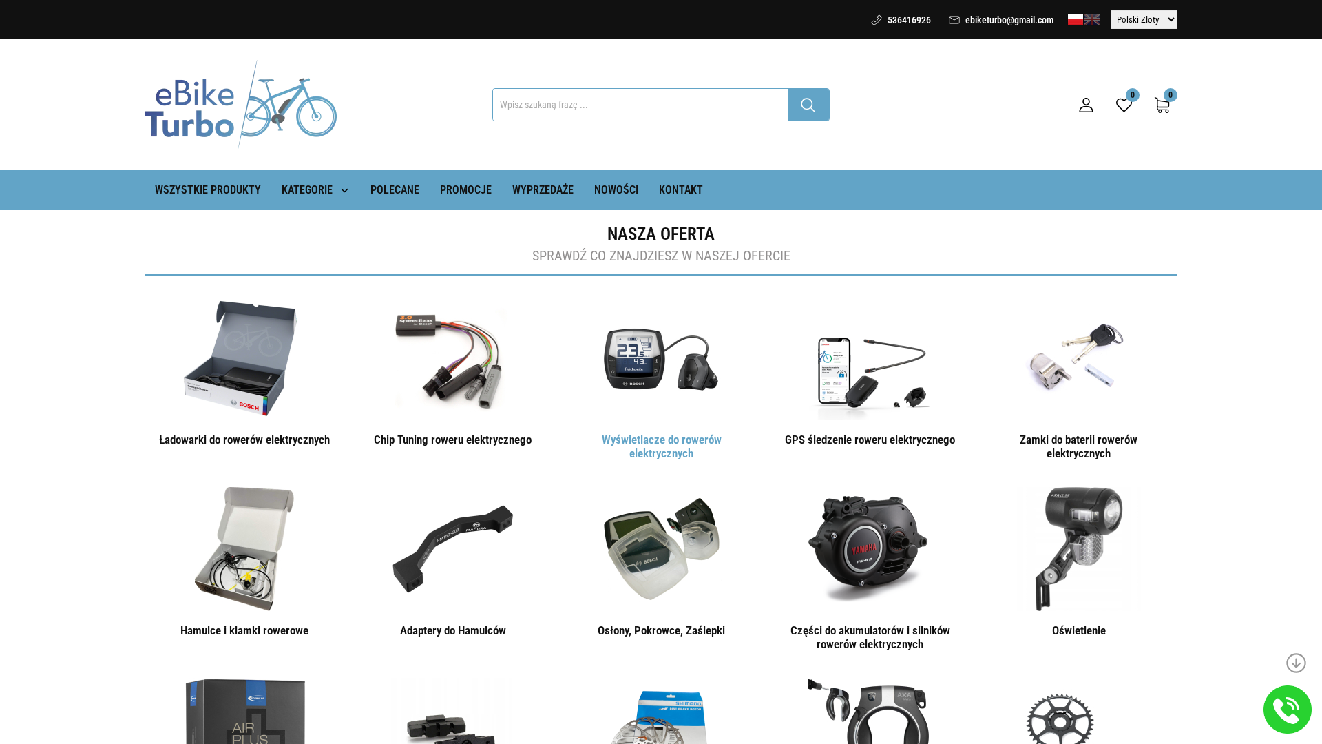 Sklep z częściami i akcesoriami rowerowymi Ebiketurbo - podgląd